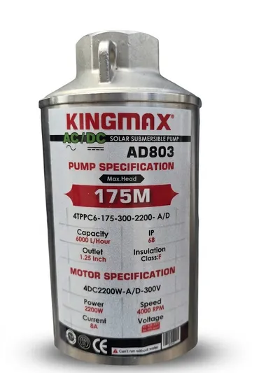 Pompe solaire submersible hybride AC/DC — Kingmax AD803 (2200W)
